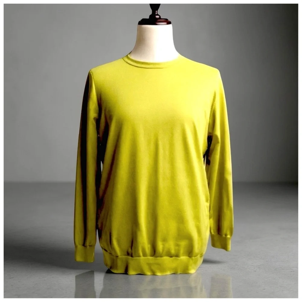 Versace Men's Luxe Crewneck Sweater - XXL - Iconic Chartreuse